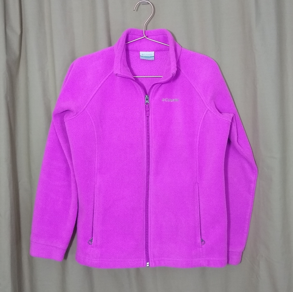 Columbia purple pink fleece zip up lightweight jacket